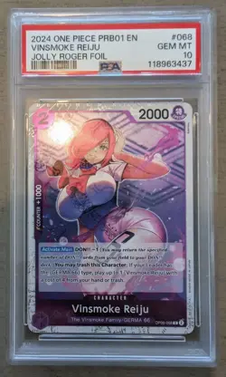 ONE PIECE Vinsmoke Reiju OP06-068 (Jolly Roger Foil) Premium Booster PSA 10 ENG - Image 1