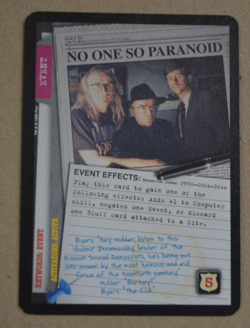 X-FILES CCG TCG RARE NO ONE SO PARANOID 1996 GEN CON PROMO CARD PR96-0004-GCON - Image 1