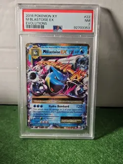 2016 POKEMON XY EVOLUTIONS MEGA BLASTOISE EX #22/108 HOLOFOIL - PSA 7 MINT - Image 1