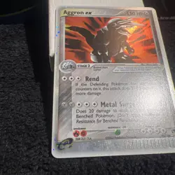 HOLO BLEED Aggron Ex 95/100 EX Sandstorm SWIRL 2003 Pokemon E-Series VTG Card NM - Image 4