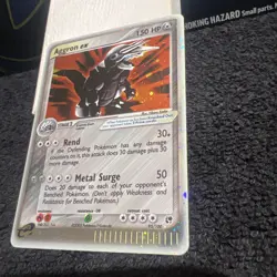HOLO BLEED Aggron Ex 95/100 EX Sandstorm SWIRL 2003 Pokemon E-Series VTG Card NM - Image 5
