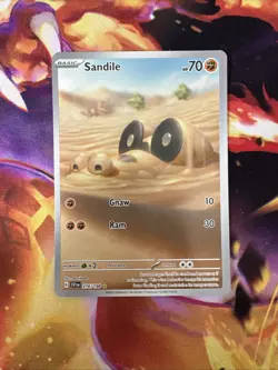 Pokemon TCG Sandile Illustration Rare Card Scarlet & Violet Base Set 216/198 - Image 1
