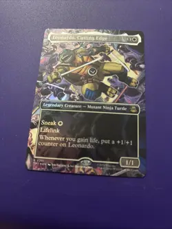 Leonardo Cutting Edge (Borderless) Teenage Mutant Ninja Turtles Foil NM MTG - Image 1