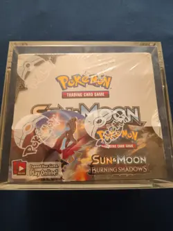 Pokemon Sun & Moon Burning Shadows Booster Box Factory Sealed With Acrylic Case - Image 1