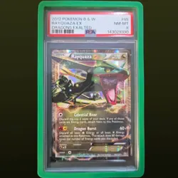 2012 POKEMON B & W DRAGONS EXALTED RAYQUAZA EX #85/124 ULTRA RARE HOLO PSA 8 - Image 1