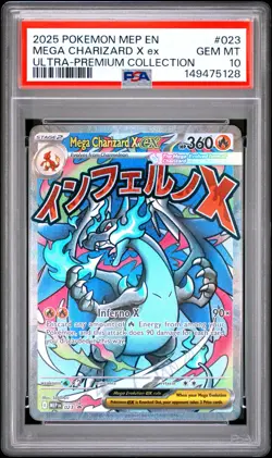 2025 Pokemon Black Star Promo #023 Mega Charizard X Ex Ultra-Premium PSA 10 - Image 1