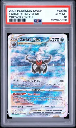 POKEMON DARKRAI VSTAR CROWN ZENITH GG50 PSA 10 - Image 1