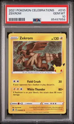 Pokemon Zekrom #010/025 Celebrations Holo PSA 10 - Image 1