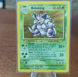 Vintage Pokemon 1999 WotC Base Set Nidoking Holo Rare #11/102 90 HP EN - Image 1