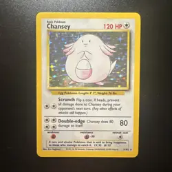 Pokemon TCG Chansey 003/102 Base Set Holo Rare 120 HP English Unlimited - Image 1