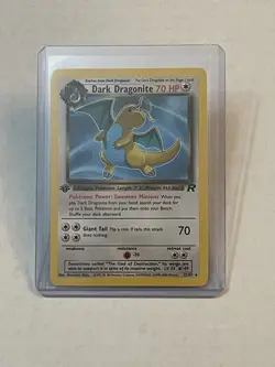 VTG Pokemon TCG Dark Dragonite 22/82 1st Edition Team Rocket Non-Holo Rare WOTC - Image 1