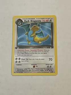 VTG Pokemon TCG Dark Dragonite 22/82 1st Edition Team Rocket Non-Holo Rare WOTC - Image 3