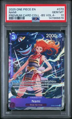 2025 ONE PIECE PREMIUM CARD COLLECTION -BEST SELECTION VOL.4 - #070 NAMI PSA 10 - Image 1