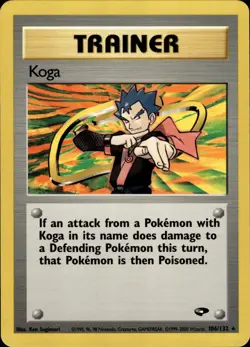 Pokemon TCG Card WOTC Vintage Wizards Koga (106) 106/132 Gym Challenge 106/132 - Image 1