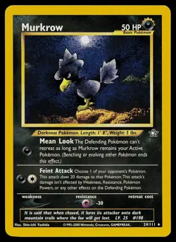 Pokemon Card Neo Genesis Murkrow 24/111 Rare - Image 1