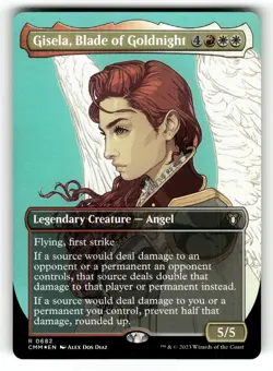Gisela, Blade of Goldnight (Borderless) NM Foil Commander Masters 682 MTG Rare - Image 1
