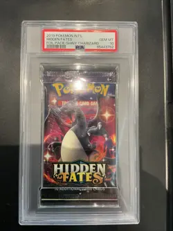 Charizard Booster Pack Pokemon Sun & Moon Hidden Fates PSA 10 - Image 1