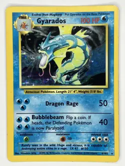 Gyarados MP 6/102 Unlimited Base Set Pokemon TCG Holo - Image 1