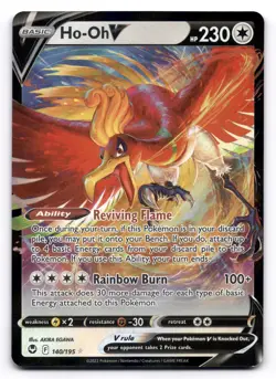 Ho-Oh V NM 140/195 Holo Silver Tempest Pokemon Holo V Rare - Image 1