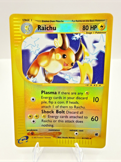 Pokemon TCG Raichu 61/165 Reverse Holo Rare Expedition Base Set - Nice - Image 1