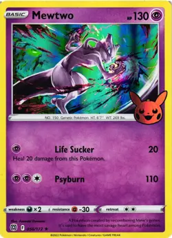 Pokemon TCG Mewtwo 056/172 Trick Or Trade Halloween Holo Rare Promo NM - Image 1