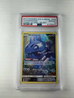 Pokemon TCG Wishiwashi #240 Secret Rare Full Art Cosmic Eclipse 2019 F3 PSA 10 - Image 1