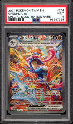 2024 Pokemon PSA 9 Twilight Masquerade Greninja ex Special Ill SIR 214/167 Card - Image 1