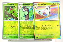Pokemon TCG SV09 Journey Together Caterpie Metapod Reverse Holo, Butterfree Rare - Image 1