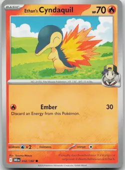 Ethan's Cyndaquil 032/182 Common Destined Rivals Pokemon Near Mint - Image 1
