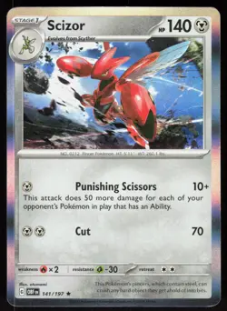 Scizor 141/197 Rare Obsidian Flames Pokemon Holo Near Mint - Image 1