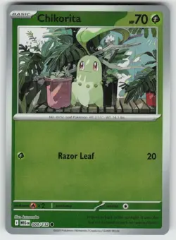 Chikorita 008/132 Common Mega Evolution Pokemon Reverse Holo Near Mint - Image 1