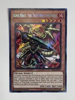 YuGiOh! TCG || Ignis Heat, the True Dracowarrior - Secret Rare - FIGA-EN053 - Image 1