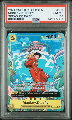 2024 ONE PIECE OP08-TWO LEGENDS TREASURE RARE #109 MONKEY D. LUFFY PSA 10 - Image 1
