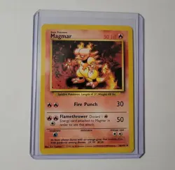 Magmar 36/102 Uncommon Base Set Vintage Pokemon Card LP-NM - Image 1