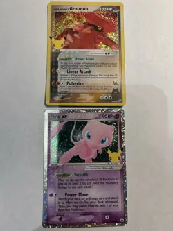Pokemon TCG 2-Card Lot Mew ex 88/92 Team Magma's Groudon 9/95 Holo 25th - Image 1