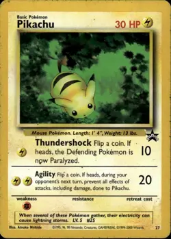 Pikachu 27 Promo WoTC Promo 27/53 Lightning Pokemon Card - Image 1