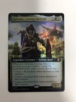Gylwain Casting Director Foil Extended Borderless MTG Magic Card NM Mint WOC - Image 1