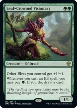 Leaf-Crowned Visionary -Foil Near Mint MTG Dominaria United - Image 1