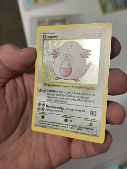 Pokemon Chansey TCG Holo Rare Card 003/102 Base Set Shadowless - Image 3
