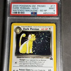 PSA 9 Dark Persian Black Star Promo #17 Nintendo Magazine WOTC 2000 Pokemon card - Image 2