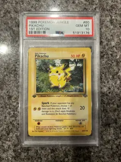 1999 Pokemon Pikachu 1st Edition Jungle Card 60/64 PSA 10 Gem Mint - Image 1
