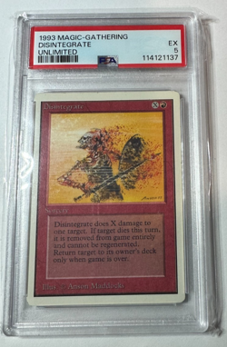 Graded MTG Unlimited 1993 Disintegrate PSA 5 Mint Vintage 1993 - Image 1