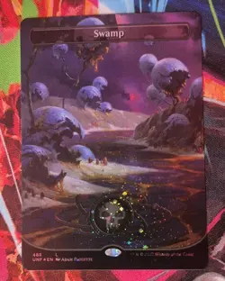 Swamp (488) (Borderless) (Galaxy Foil) Unfinity Foil - Image 1