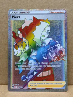 Piers 078/073 Champions Path NM Secret Rainbow Rare Full Art Pokemon Card - Image 1