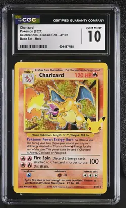 CGC 10 GEM MINT Charizard 2021 Celebrations 4/102 Base Set Pokemon Card - Image 1