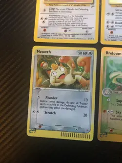 4 Card Pokemon Set Clefairy Holo, Chansey Holo, Meowth Black Holo, Breloom Rev H - Image 2