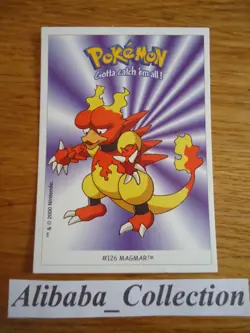 POKEMON dunkin boomer trading card sticker 2000 Carte # 126 MAGMAR NINTENDO - Image 1