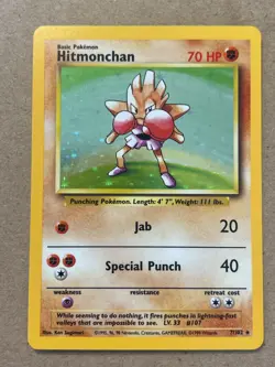 Hitmonchan 7/102 Base Set Holo Rare 1999 WOTC Pokemon TCG Card - LP - Image 1