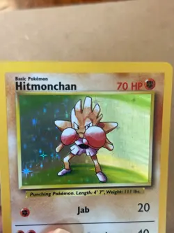 Hitmonchan 7/102 Base Set Holo Rare 1999 WOTC Pokemon TCG Card - LP - Image 3