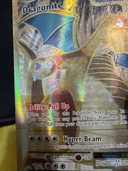 Pokemon Evolutions Dragonite EX Full Art Ultra Rare Gold Holo Card 106/108 2016 - Image 2